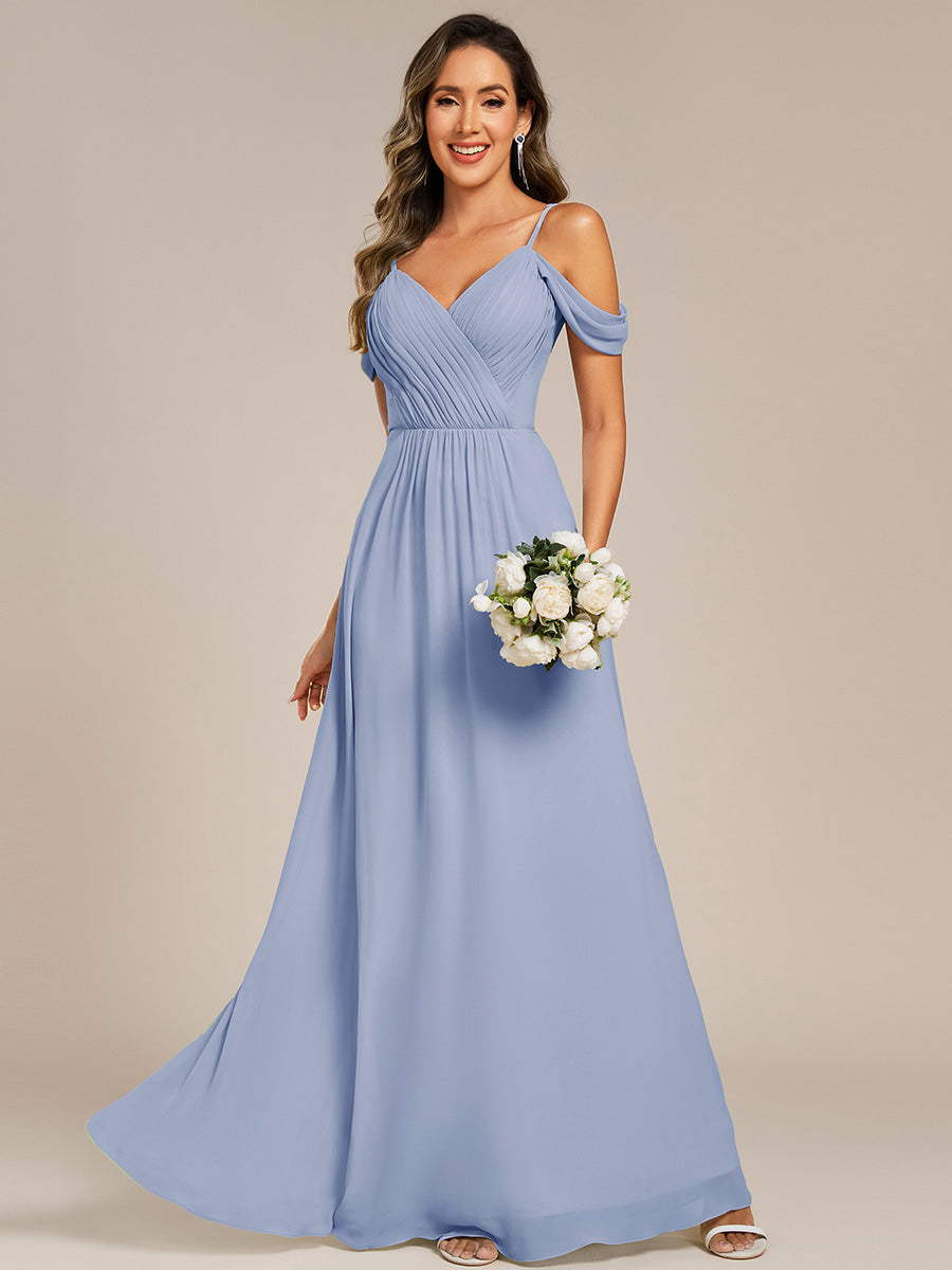 Robe de demoiselle d'honneur transparente dos nu #Couleur_Bleu Glace