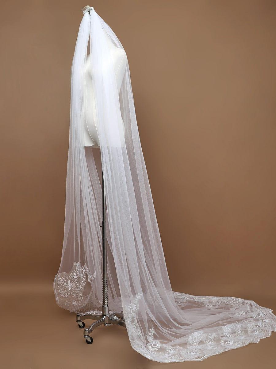 Voile de mariée romantique avec appliques à sequins #Couleur_Creme Voile de mariée romantique avec appliques à sequins