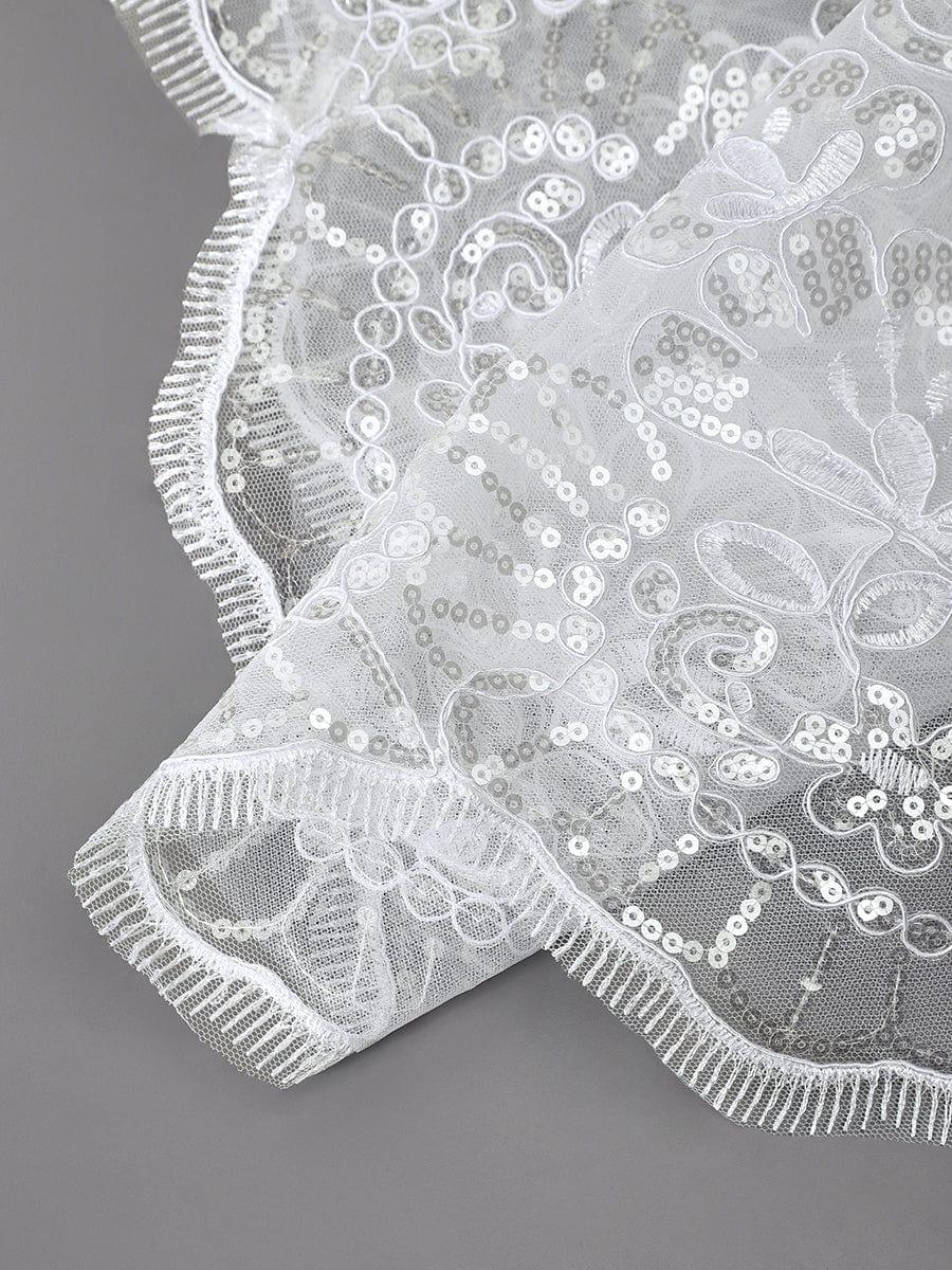 Voile de mariée romantique avec appliques à sequins #Couleur_Creme Voile de mariée romantique avec appliques à sequins