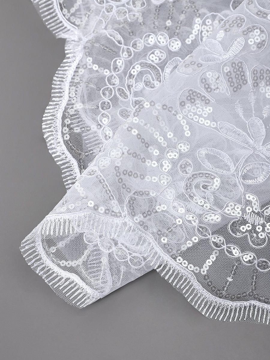 Voile de mariée romantique avec appliques à sequins #Couleur_Creme Voile de mariée romantique avec appliques à sequins