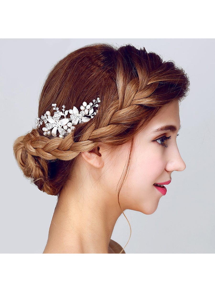 Peigne de fleurs faits à la main élégants accessoire de cheveux #Couleur_Blanc Peigne de fleurs faits à la main élégants accessoire de cheveux