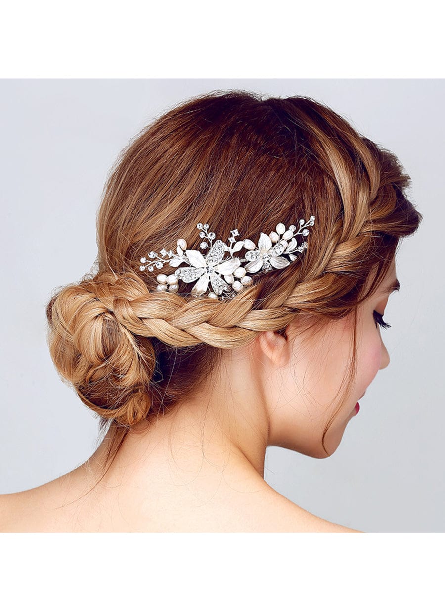 Peigne de fleurs faits à la main élégants accessoire de cheveux #Couleur_Blanc Peigne de fleurs faits à la main élégants accessoire de cheveux