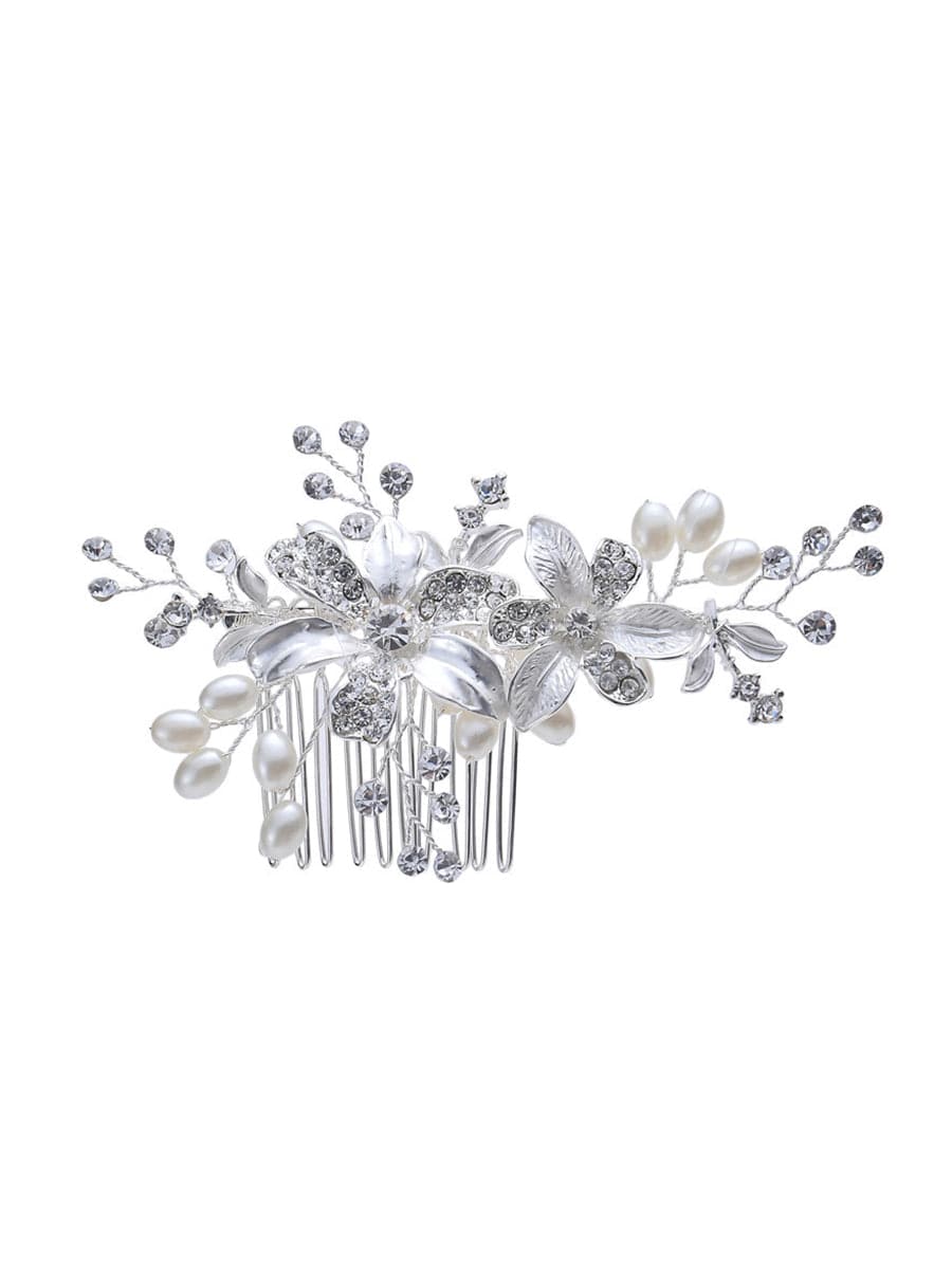 Peigne de fleurs faits à la main élégants accessoire de cheveux #Couleur_Blanc Peigne de fleurs faits à la main élégants accessoire de cheveux