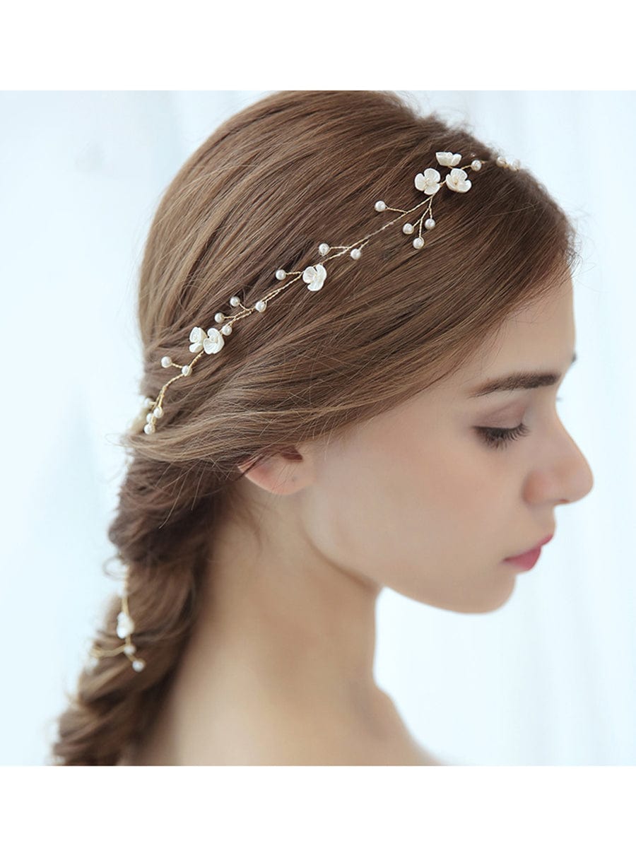 Accessoire cheveux d'un mètre Long tissage de perles fait à la main #Couleur_Or Accessoire cheveux d'un mètre Long tissage de perles fait à la main