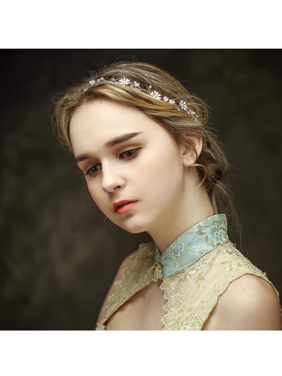 Accessoire cheveux de mariage femme élégante marguerite strass #Couleur_Or Accessoire cheveux de mariage femme élégante marguerite strass
