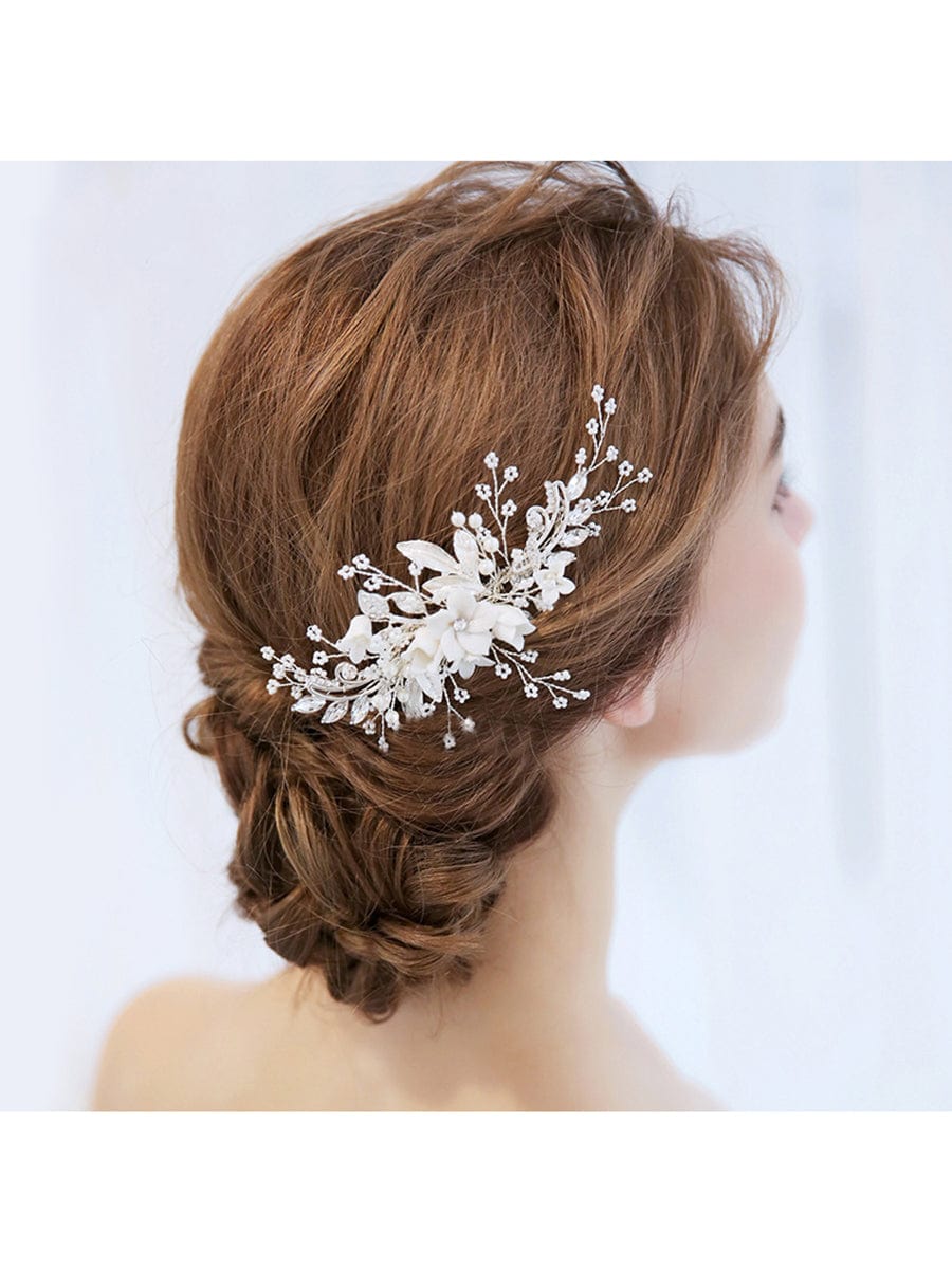 Peigne de fleurs de mariage femmes à fleurs romantiques #Couleur_Argent Peigne de fleurs de mariage femmes à fleurs romantiques