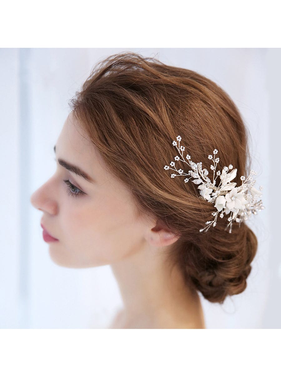 Peigne de fleurs de mariage femmes à fleurs romantiques #Couleur_Argent Peigne de fleurs de mariage femmes à fleurs romantiques