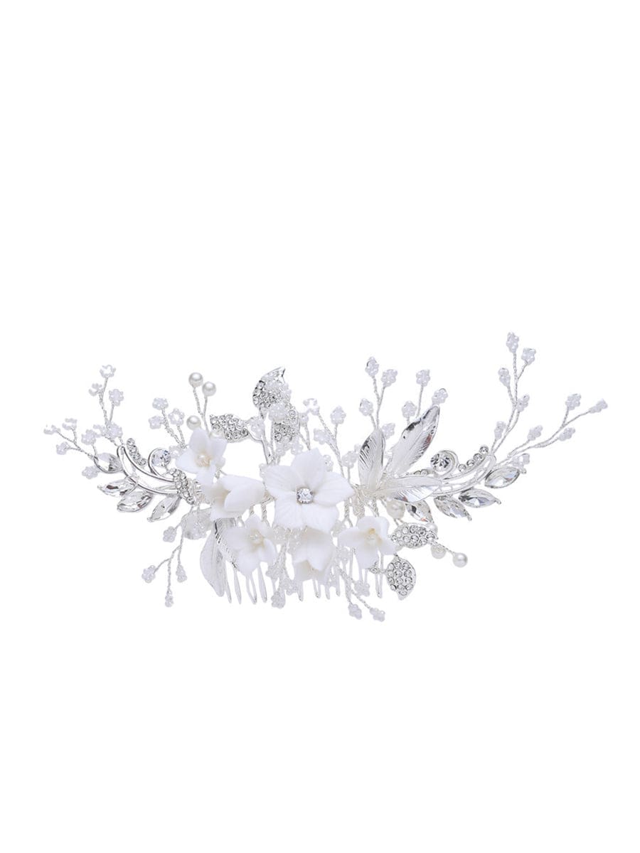 Peigne de fleurs de mariage femmes à fleurs romantiques #Couleur_Argent Peigne de fleurs de mariage femmes à fleurs romantiques