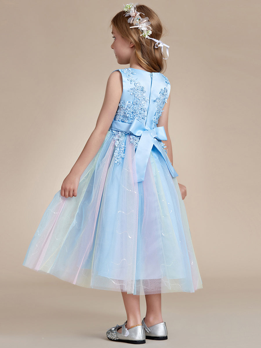Robe Enfant d'Honneur Superbe dentelle blanche Tulle Appliques de fleurs #Couleur_Blanc Robe Enfant d'Honneur Superbe dentelle blanche Tulle Appliques de fleurs