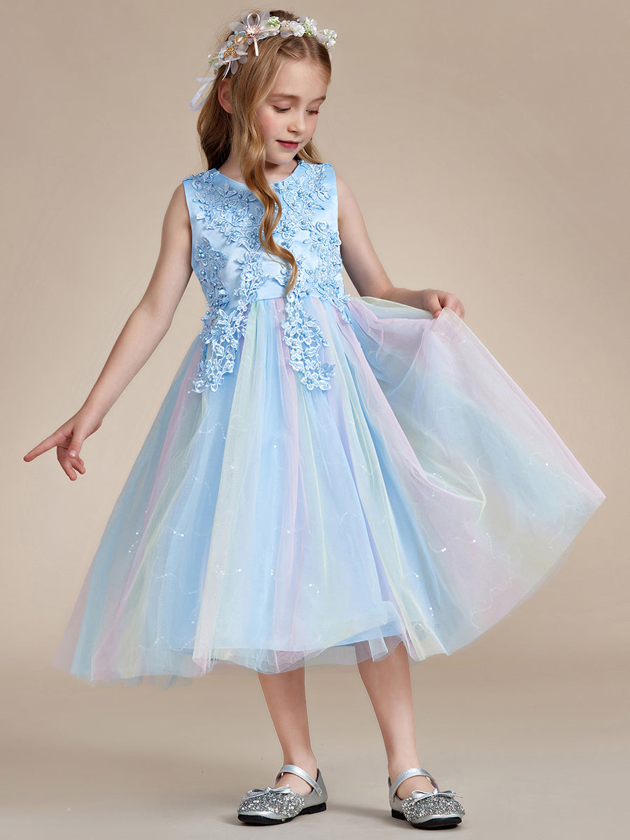 Robe Enfant d'Honneur Superbe dentelle blanche Tulle Appliques de fleurs #Couleur_Blanc Robe Enfant d'Honneur Superbe dentelle blanche Tulle Appliques de fleurs