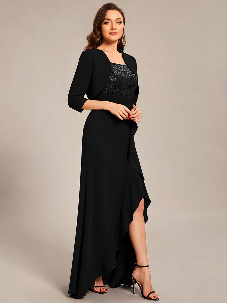 Taille personnalisée Robe Mère fendue avec tombola et veste #Couleur_Bordeaux Taille personnalisée Robe Mère fendue avec tombola et veste