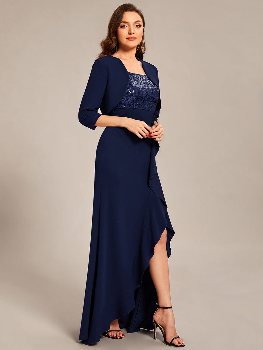 Taille personnalisée Robe Mère fendue avec tombola et veste #Couleur_Bordeaux Taille personnalisée Robe Mère fendue avec tombola et veste