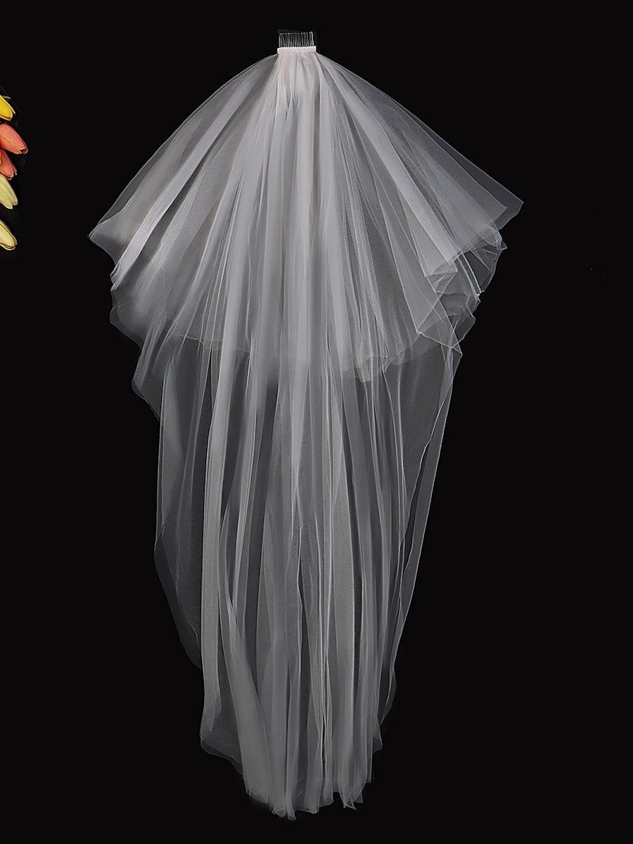 Voile de mariée cathédrale en tulle à plusieurs niveaux #Longueur_Longue