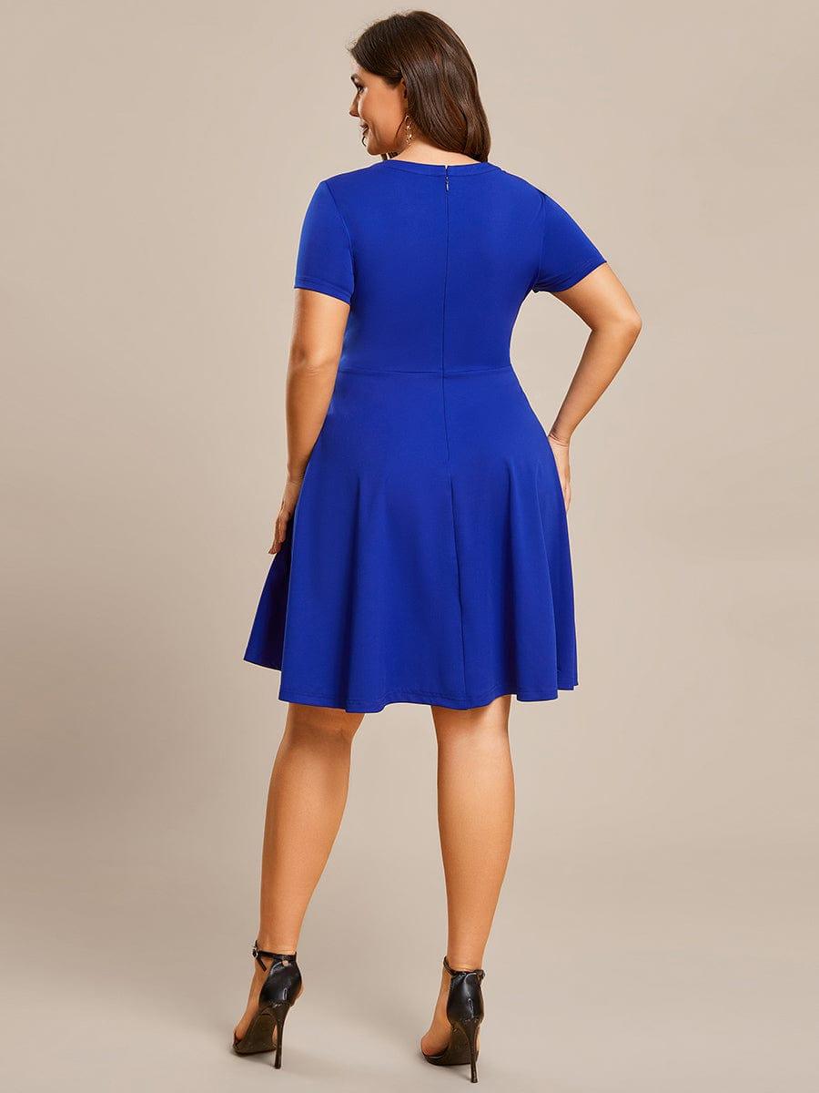 RRobe Décontractée décolleté en strass Manches Courtes A-Line Mini #Couleur_Bordeaux Robe Décontractée décolleté en strass Manches Courtes A-Line Mini