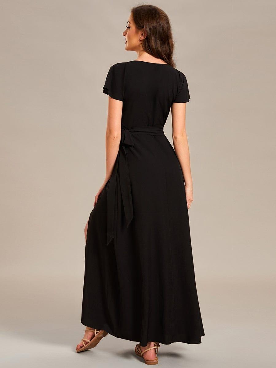 Robe Décontractée d'été une pièce imprimée à manches courtes et taille nouée #Couleur_Bleu Clair Boheme Robe Décontractée d'été une pièce imprimée à manches courtes et taille nouée