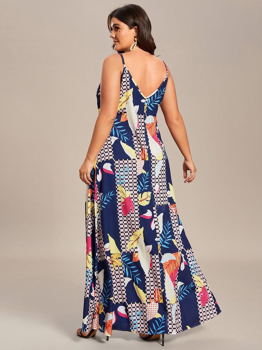 Robe d'été Plage Vacances maxi ample à bretelles fines A Ligne #Couleur_Noir Imprime Robe d'été Plage Vacances maxi ample à bretelles fines A Ligne