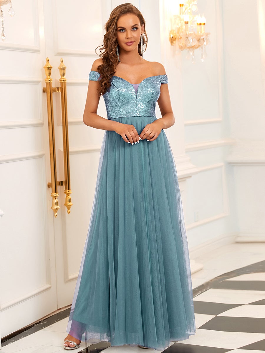 Taille personnalisée Robe de soirée sans manches paillettes taille haute #Couleur_Bleu Marine Taille personnalisée Robe de soirée sans manches paillettes taille haute
