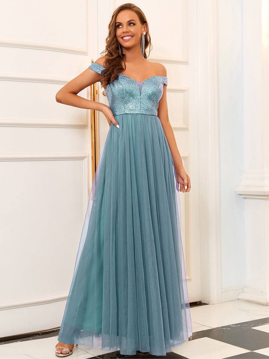 Taille personnalisée Robe de soirée sans manches paillettes taille haute #Couleur_Bleu Marine Taille personnalisée Robe de soirée sans manches paillettes taille haute