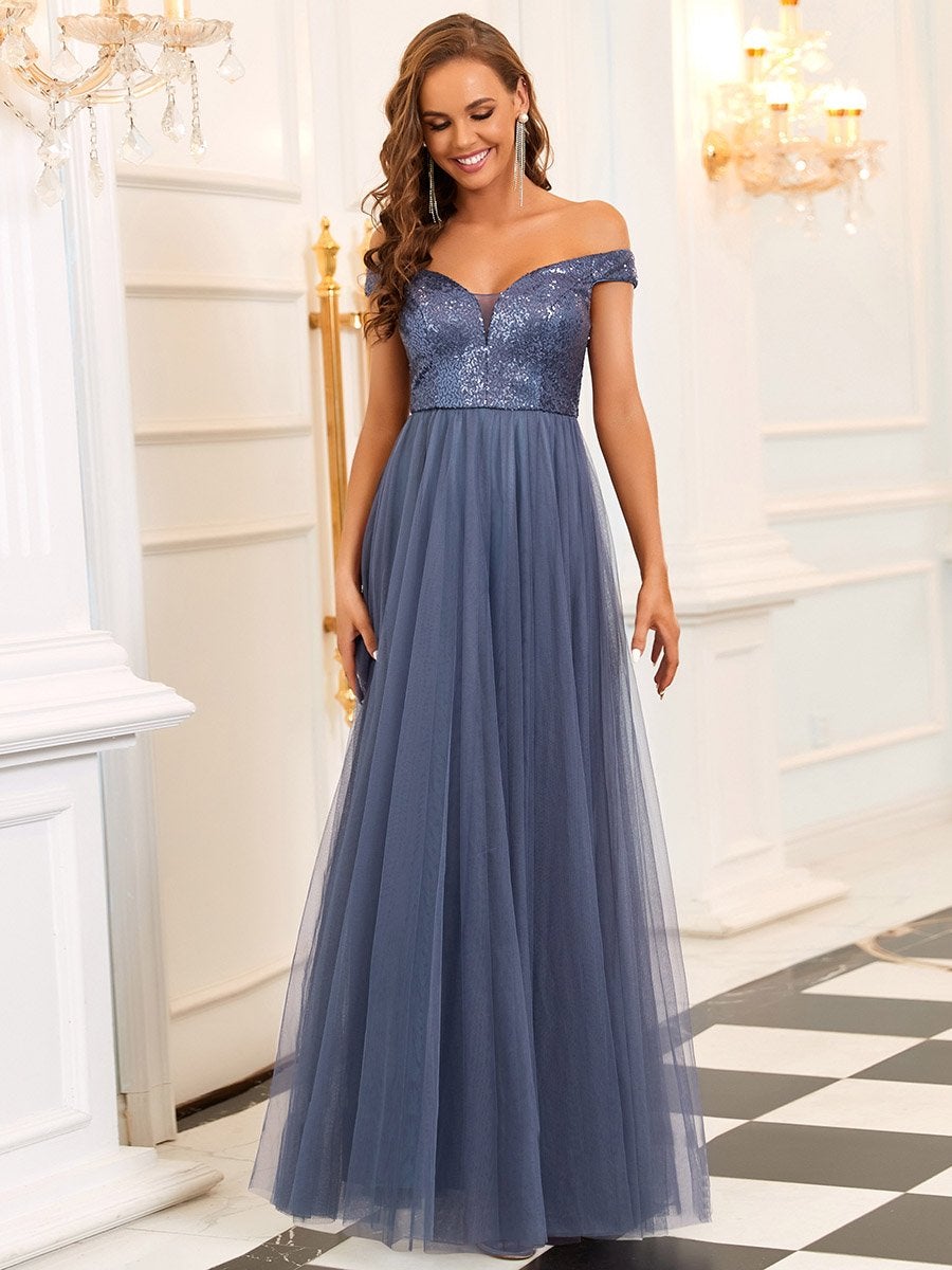 Taille personnalisée Robe de soirée sans manches paillettes taille haute #Couleur_Bleu Marine Taille personnalisée Robe de soirée sans manches paillettes taille haute