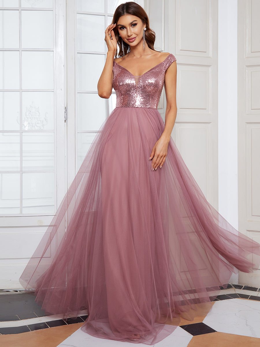 Taille personnalisée Robe de soirée sans manches paillettes taille haute #Couleur_Bleu Marine Taille personnalisée Robe de soirée sans manches paillettes taille haute