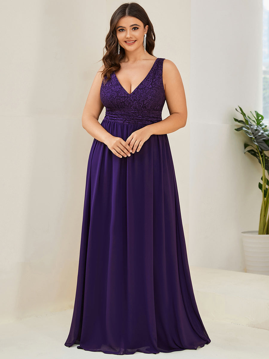 Robe de soirée sans manches à encolure en V taille plus fente haute et #Couleur_Bordeaux Robe de soirée sans manches à encolure en V taille plus longue au sol