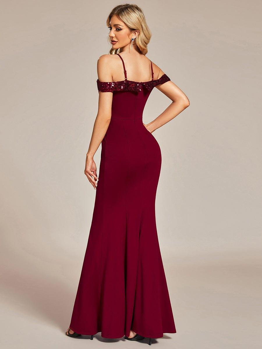 Robe de soirée élégante à manches à paillettes Bretelles Fines #Couleur_Noir Robe de soirée élégante à manches à paillettes Bretelles Fines