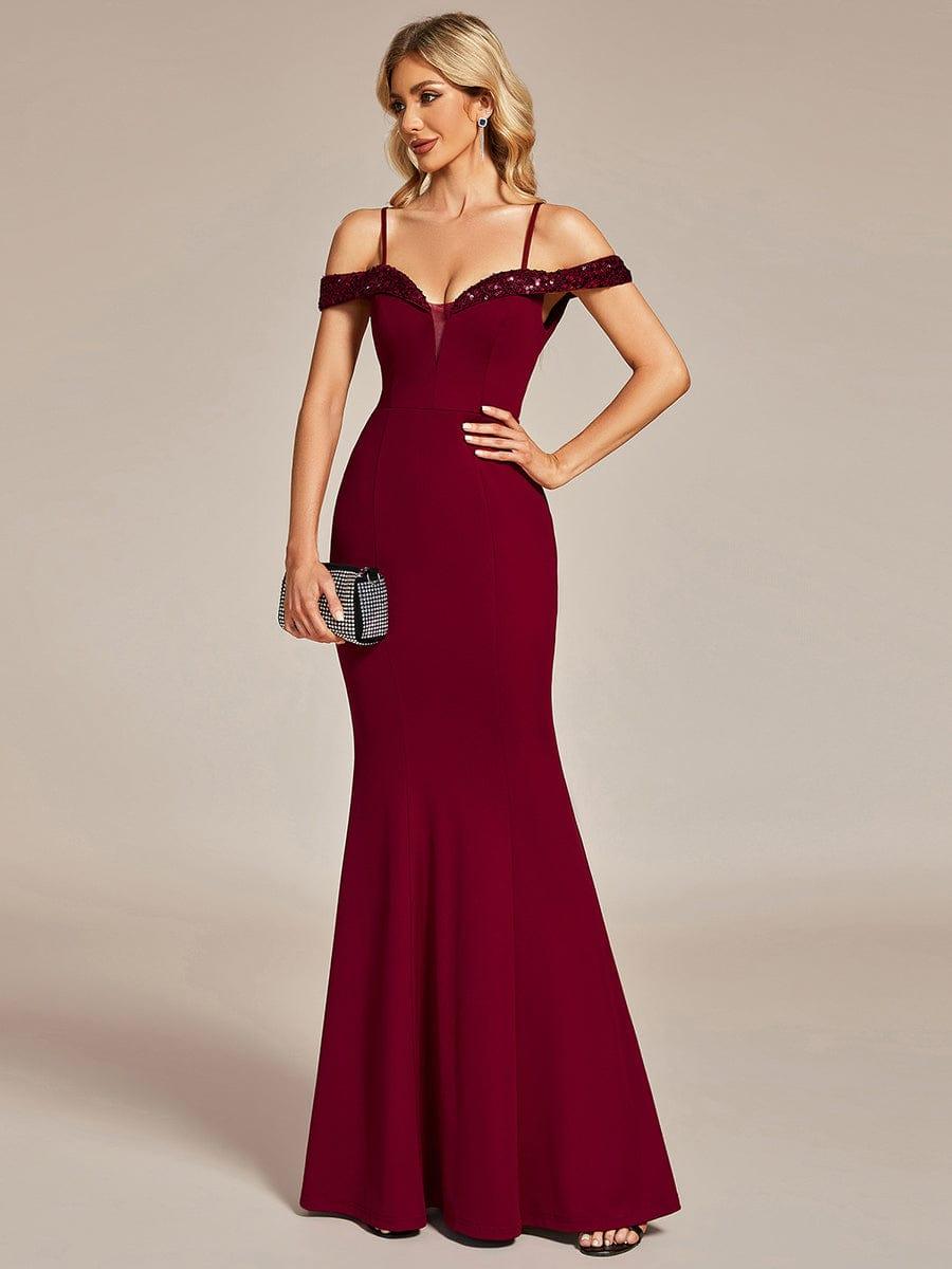 Robe de soirée élégante à manches à paillettes Bretelles Fines #Couleur_Noir Robe de soirée élégante à manches à paillettes Bretelles Fines