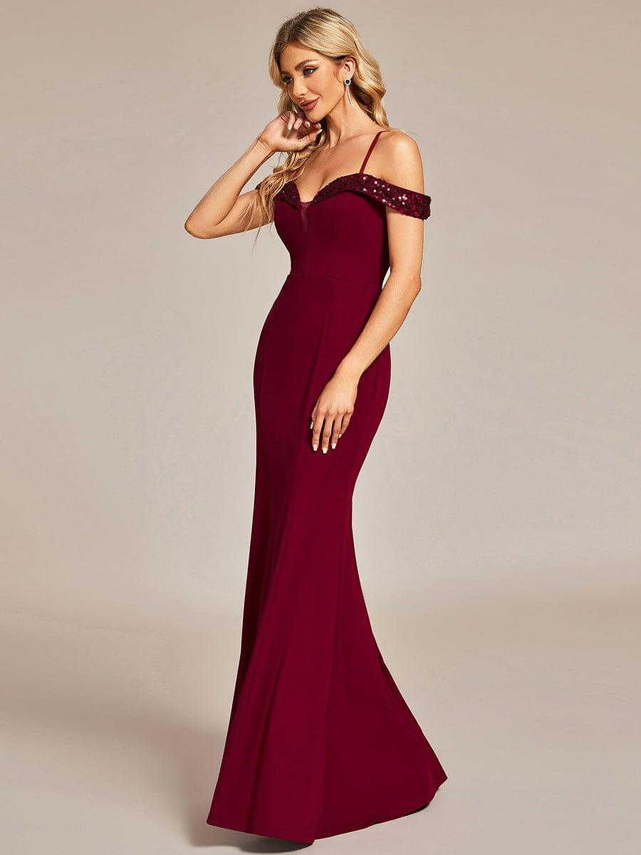 Robe de soirée élégante à manches à paillettes Bretelles Fines #Couleur_Noir Robe de soirée élégante à manches à paillettes Bretelles Fines