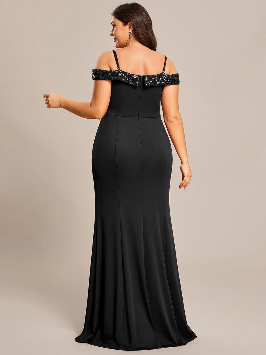 Robe de soirée Sequins Encolure V profonde Moulante élégante grande taille #Couleur_Bordeaux Robe de soirée Sequins Encolure V profonde Moulante élégante grande taille