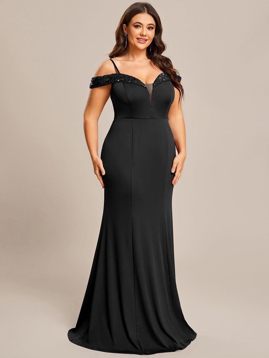 Robe de soirée Sequins Encolure V profonde Moulante élégante grande taille #Couleur_Bordeaux Robe de soirée Sequins Encolure V profonde Moulante élégante grande taille