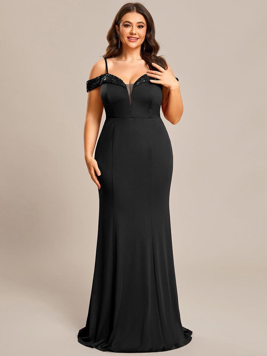 Robe de soirée Sequins Encolure V profonde Moulante élégante grande taille #Couleur_Bordeaux Robe de soirée Sequins Encolure V profonde Moulante élégante grande taille