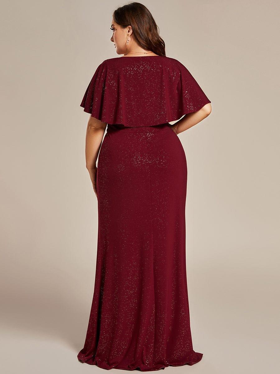 Robe de soirée sirène curvy à manches chauve-souris brillantes #Couleur_Noir Robe de soirée sirène curvy à manches chauve-souris brillantes