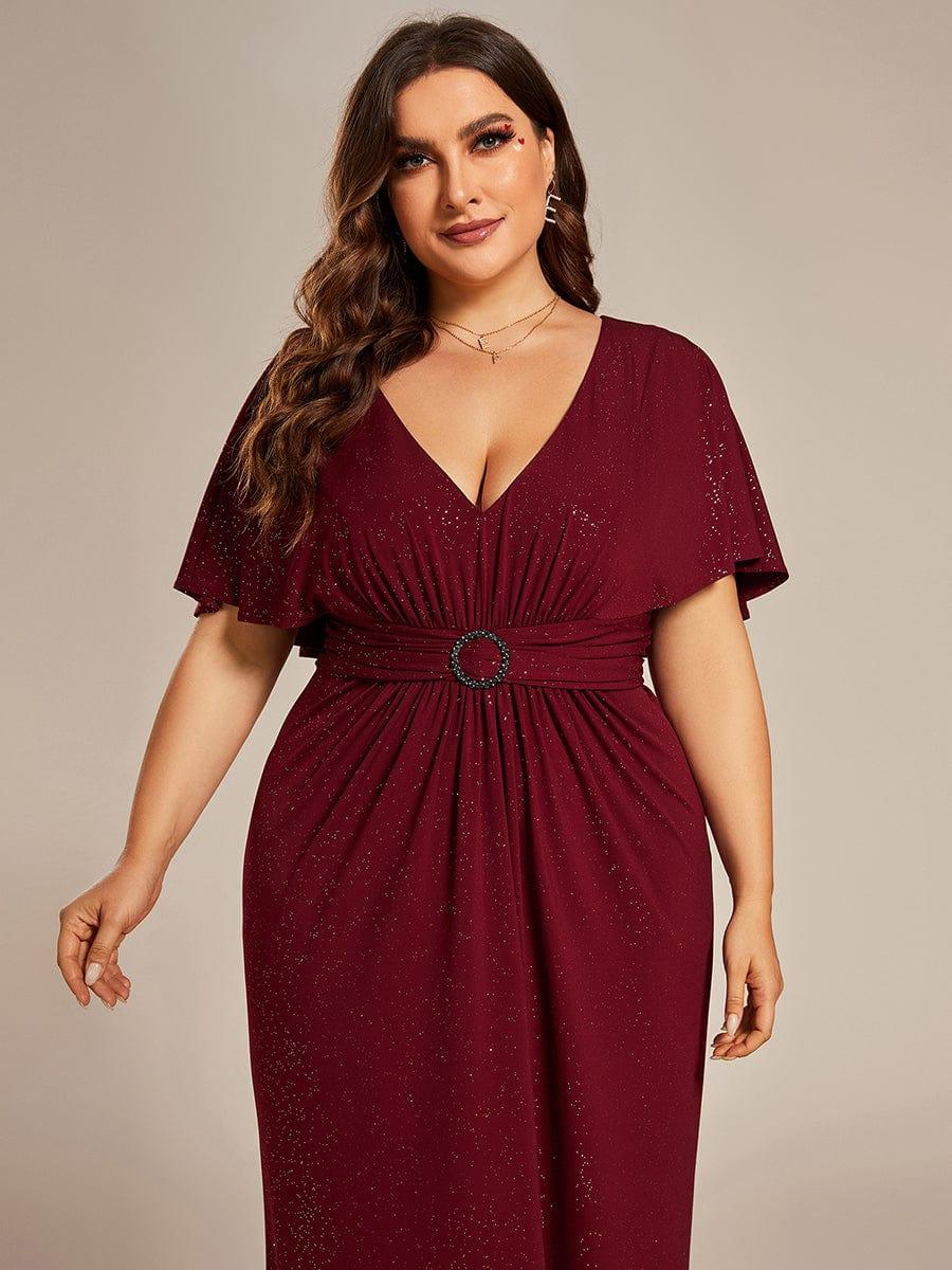 Robe de soirée sirène curvy à manches chauve-souris brillantes #Couleur_Noir Robe de soirée sirène curvy à manches chauve-souris brillantes