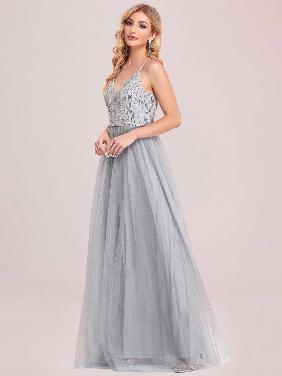 Taille personnalisée Robe de soirée Tulle Col V bretelles fines #Couleur_Bleu Marine Taille personnalisée Robe de soirée Tulle Col V bretelles fines