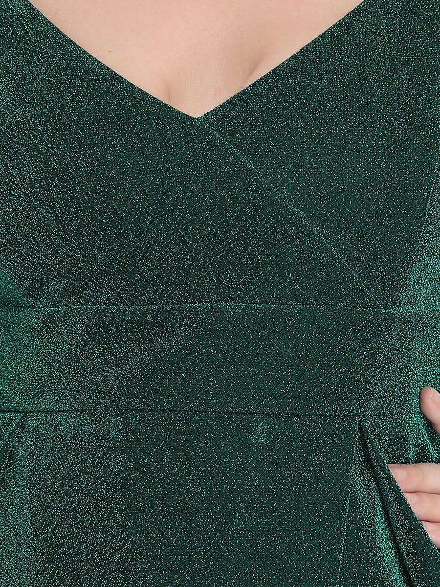 Robe de Soirée Maxi à Bretelles Spaghetti Vintage à Col en V et à Paillettes de Grande Taille #Couleur_Bordeaux Robe de Soirée Maxi à Bretelles Spaghetti Vintage à Col en V et à Paillettes de Grande Taille