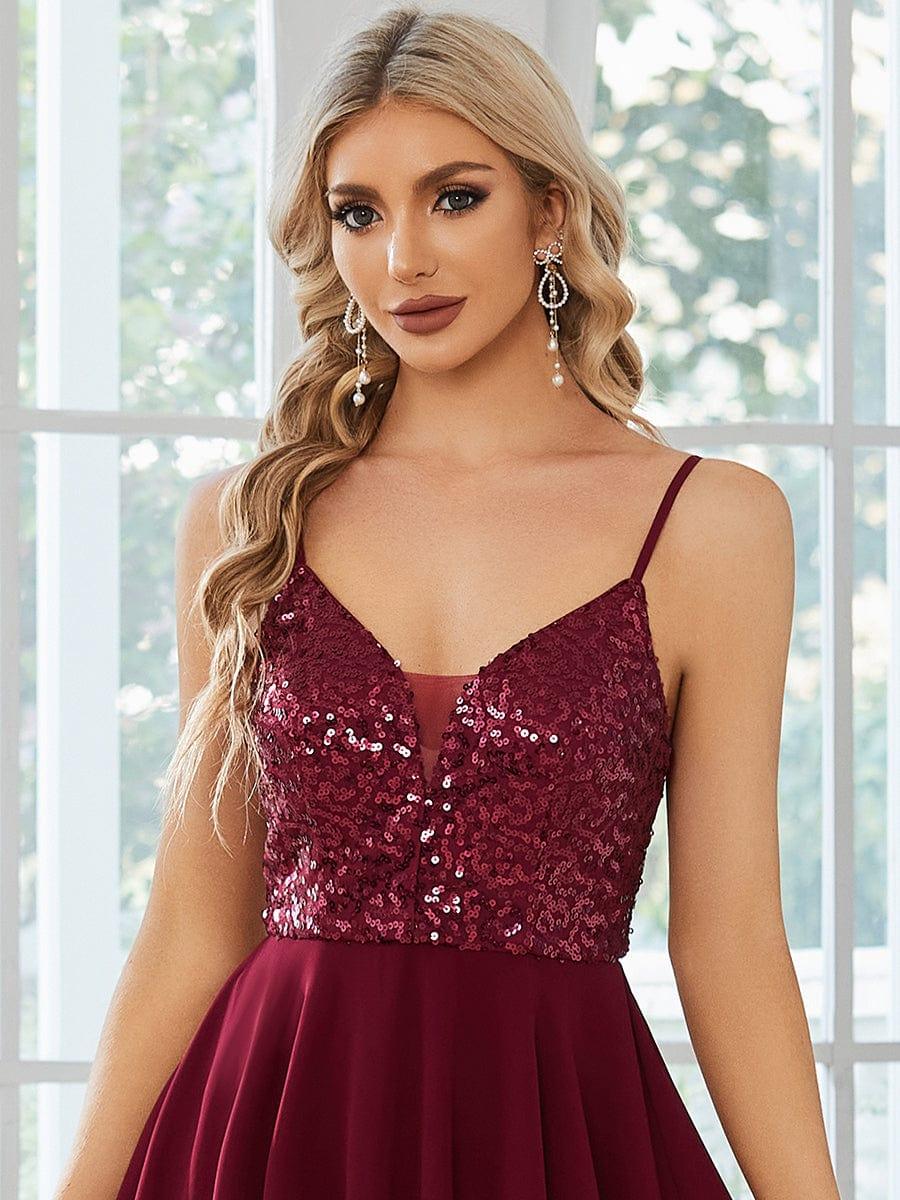 Robe Mariage Invitée courte Bretelles fine Corsage à paillettes scintillantes #Couleur_Blush Robe Mariage Invitée courte Bretelles fine Corsage à paillettes scintillantes