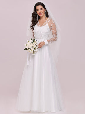 Robe de mariée romantique en tulle avec décoration en dentelle