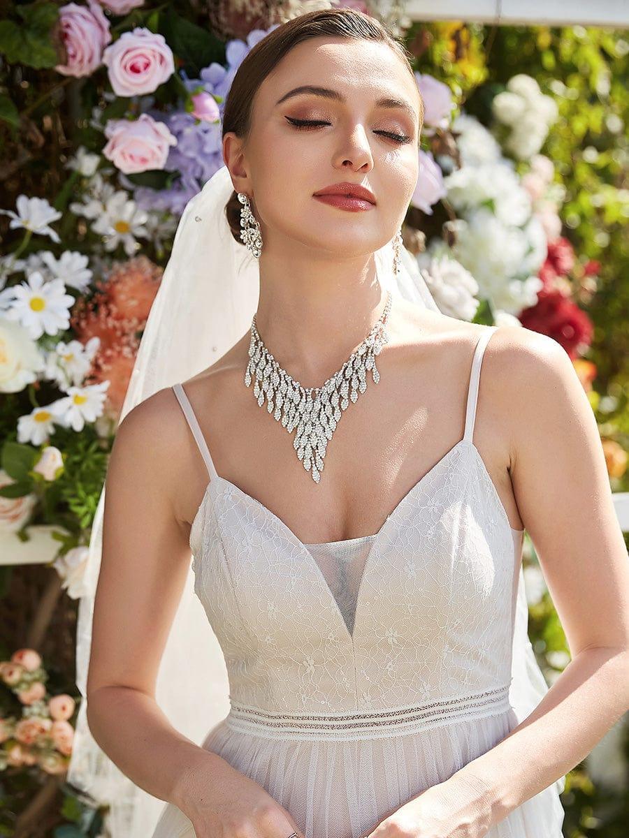 Color=Ivory | Robe de mariée A-ligne en V profond brodée à bretelles spaghetti-Ivory 1 Color=Ivory | Robe de mariée A-ligne en V profond brodée à bretelles spaghetti-Ivory 3