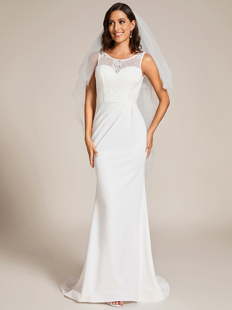 Taille personnalisée Robe de mariée sans manches avec corsage Dentelle #Couleur_Blanc Taille personnalisée Robe de mariée sans manches avec corsage Dentelle