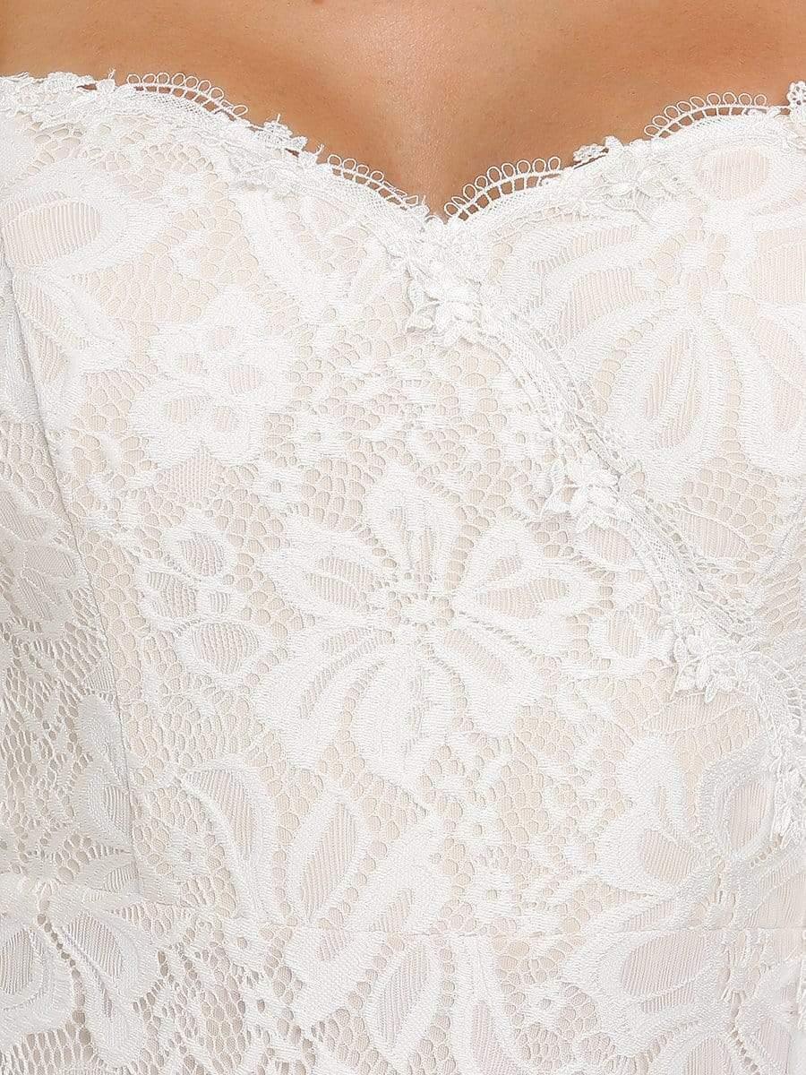 Taille personnalisée robe de mariée sirène à bretelles spaghetti chérie #couleur_Creme Taille personnalisée robe de mariée sirène à bretelles spaghetti chérie