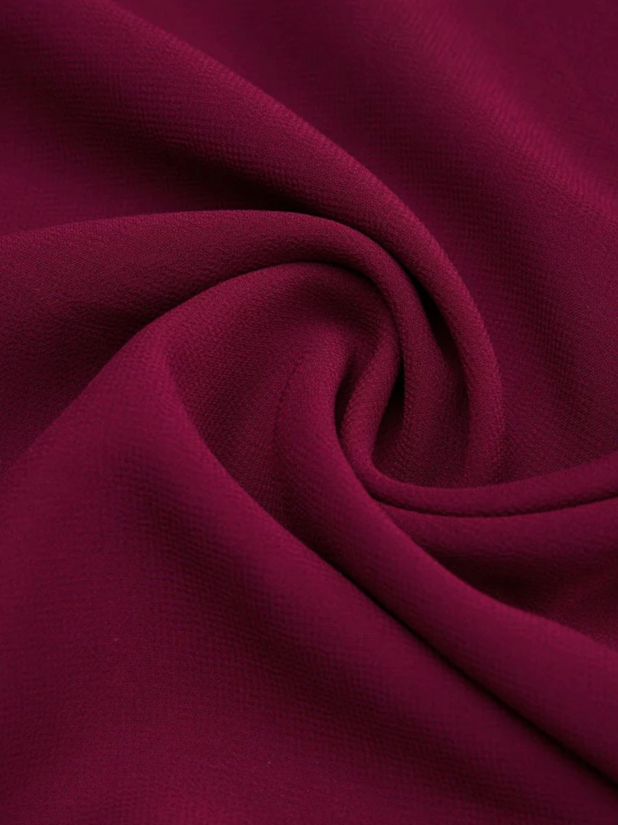 Tissu de robe en mousseline de soie multicolore_couleur_Bordeaux