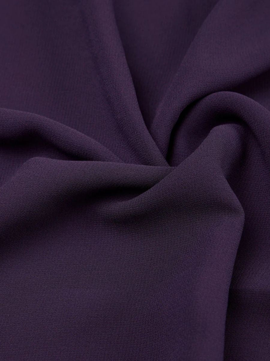 Tissu de robe en mousseline de soie multicolore_couleur_Violet Fonce