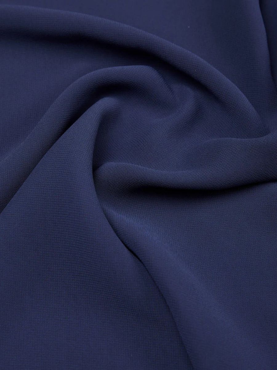 Tissu de robe en mousseline de soie multicolore_couleur_Bleu Marine