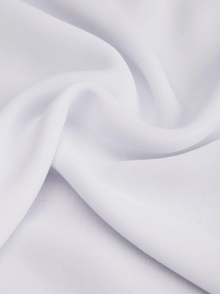 Tissu de robe en mousseline de soie multicolore_couleur_Blanc