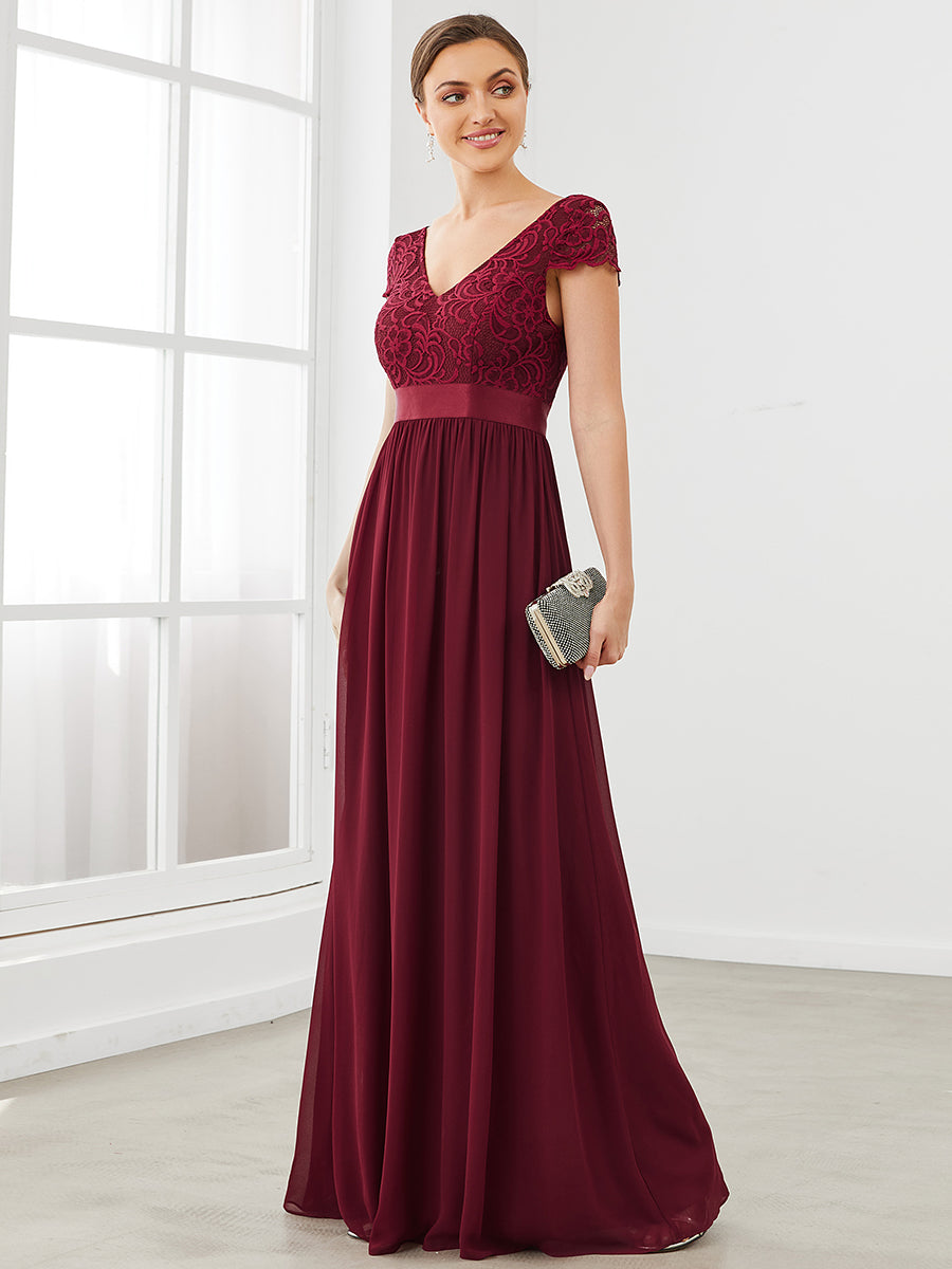 Robe de Mère de Mariée en Dentelle à Manches Courtes #Couleur_Bleu Marine Robe de Mère de Mariée en Dentelle à Manches Courtes