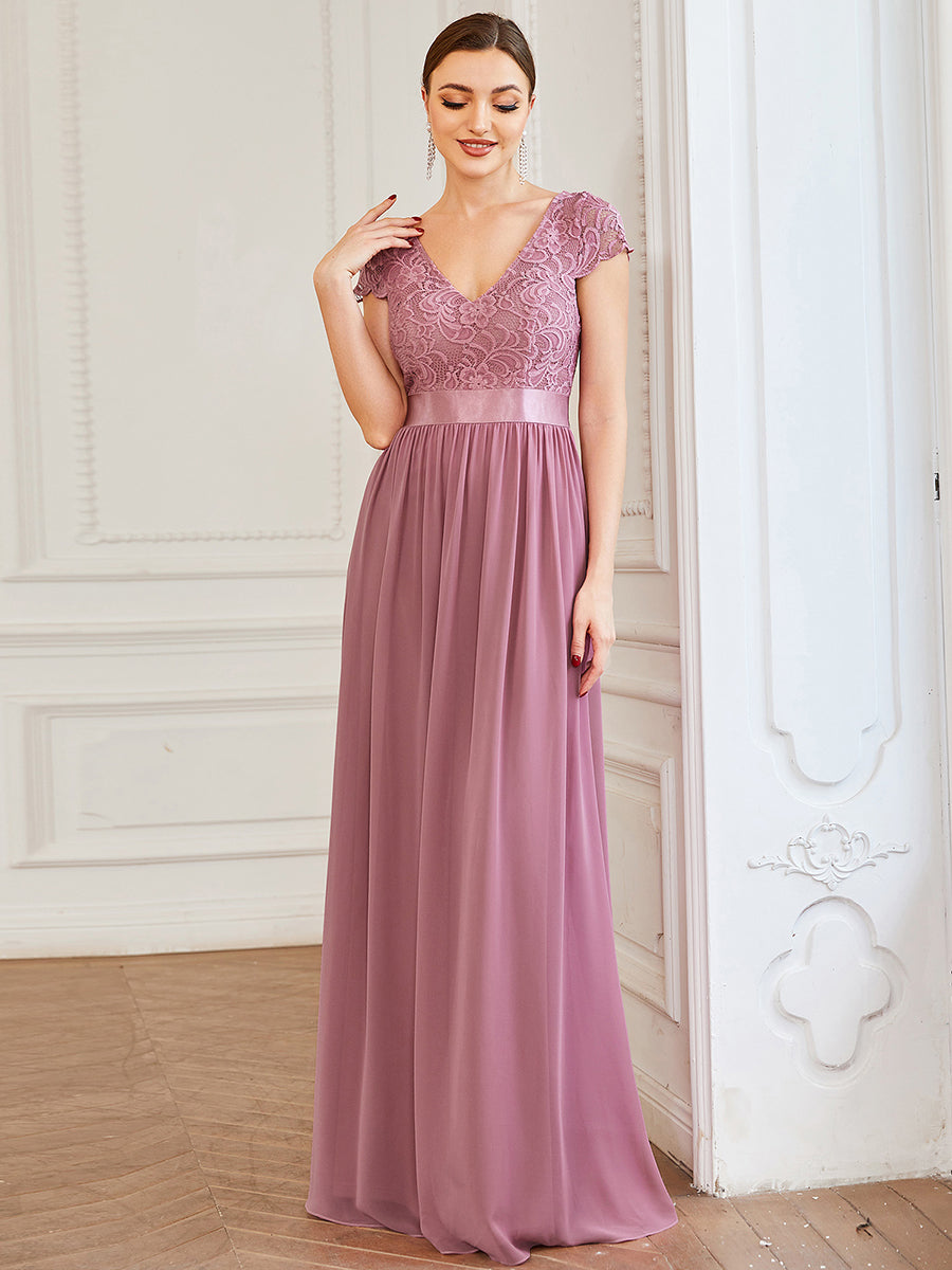 Robe de Mère de Mariée en Dentelle à Manches Courtes #Couleur_Bleu Marine Robe de Mère de Mariée en Dentelle à Manches Courtes