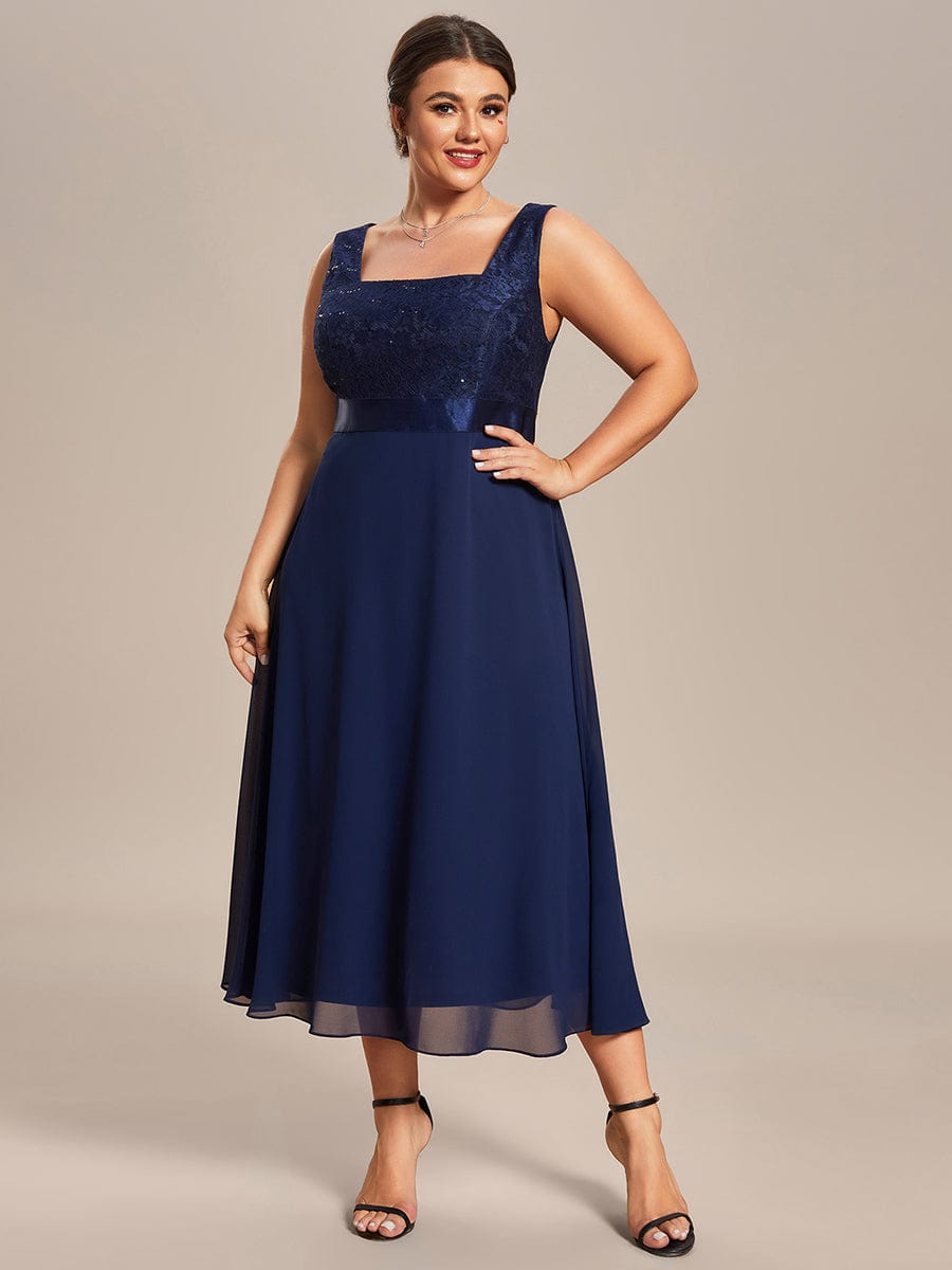 Robe Mère De La Mariée mousseline Encolure carrée dentelle de grande taille #Couleur_Bordeaux Robe Mère De La Mariée mousseline Encolure carrée dentelle de grande taille