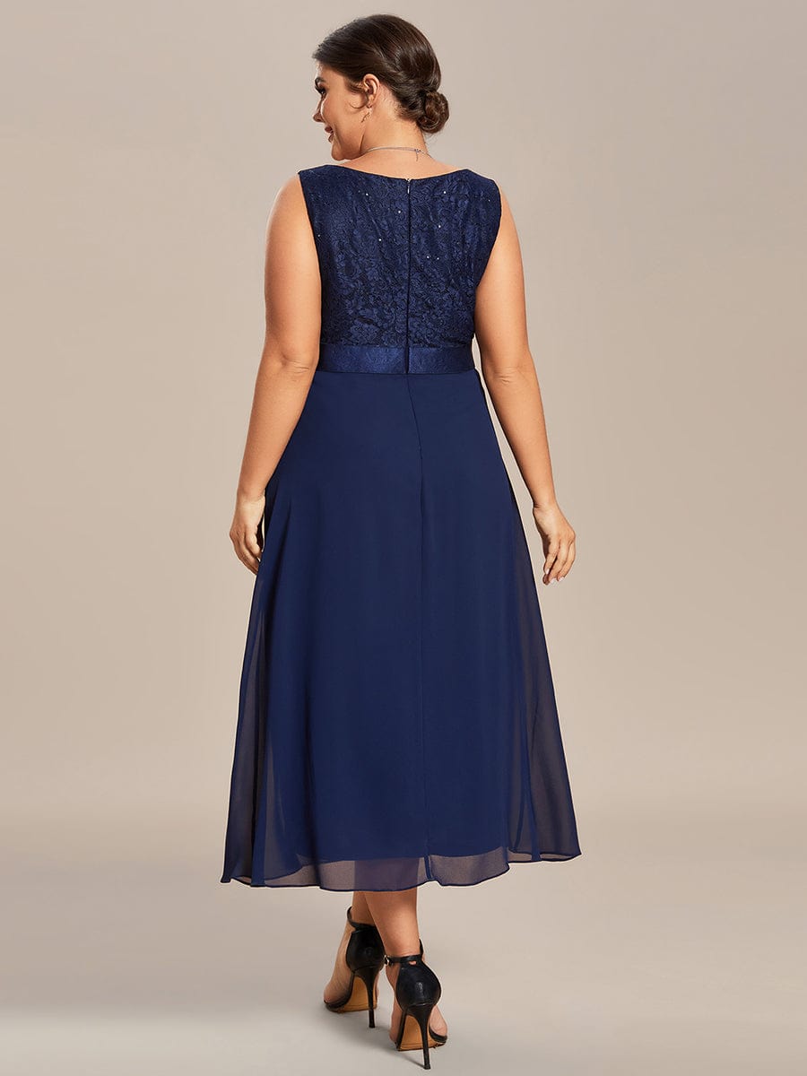 Robe Mère De La Mariée mousseline Encolure carrée dentelle de grande taille #Couleur_Bordeaux Robe Mère De La Mariée mousseline Encolure carrée dentelle de grande taille