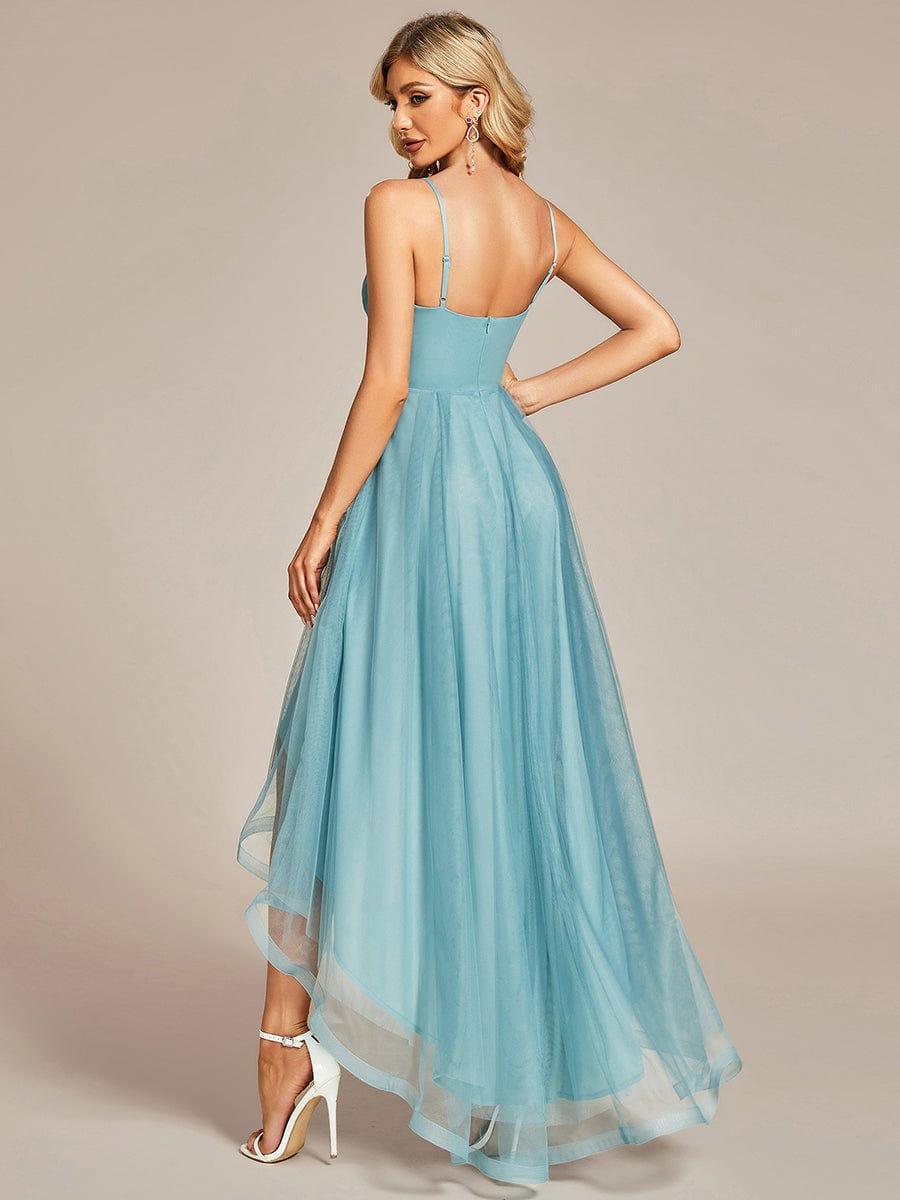 Robe de bal chic et élégante sans manches Ourlet haute basse #Couleur_Rose Robe de bal chic et élégante sans manches Ourlet haute basse