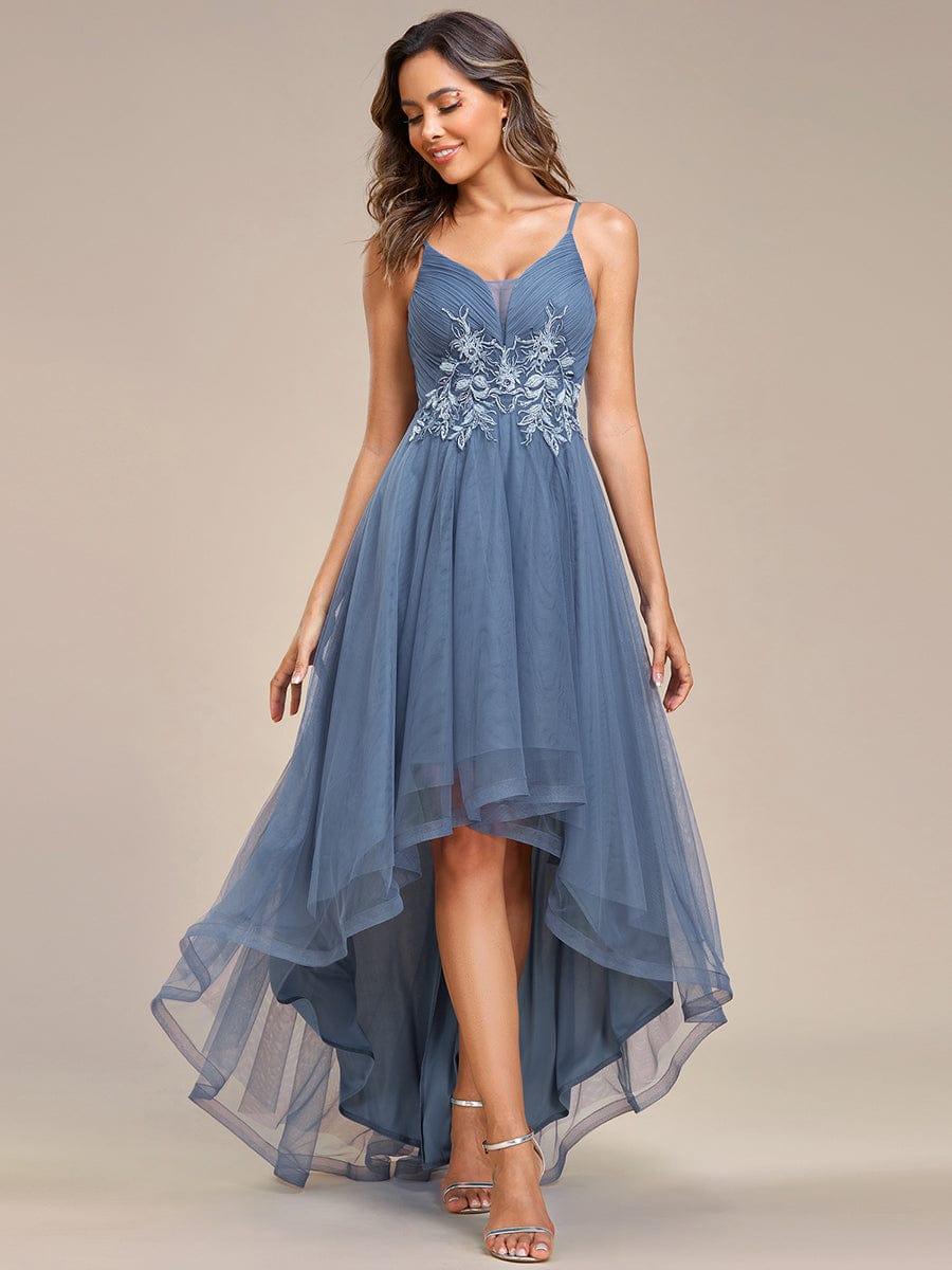 Robe de bal chic et élégante sans manches Ourlet haute basse #Couleur_Rose Robe de bal chic et élégante sans manches Ourlet haute basse